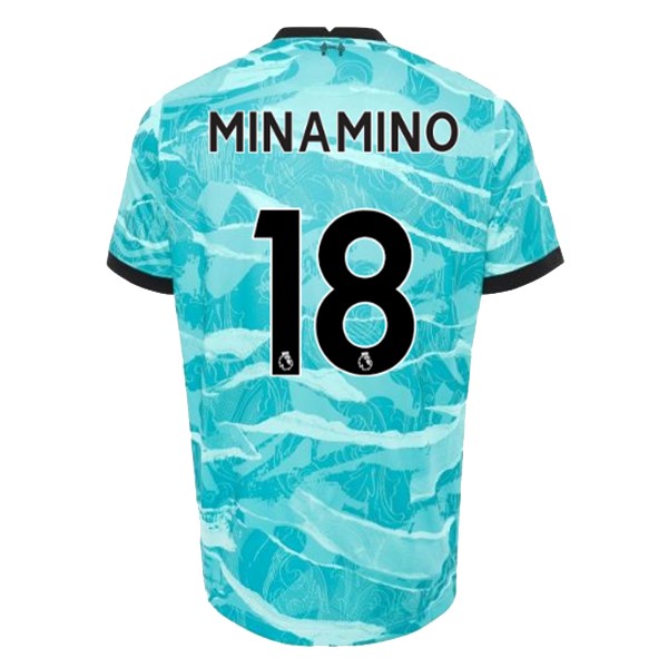 Maillot Football Liverpool NO.18 Minamino Exterieur 2020-21 Bleu